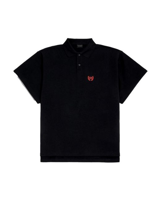 Balenciaga Black Laurel Classic Short Sleeve Oversized Polo for men