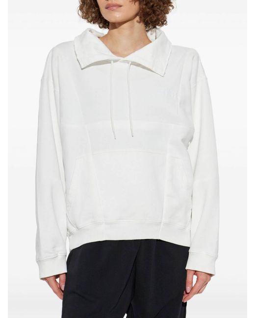 MM6 by Maison Martin Margiela White Drawstring Pocket Hoodie