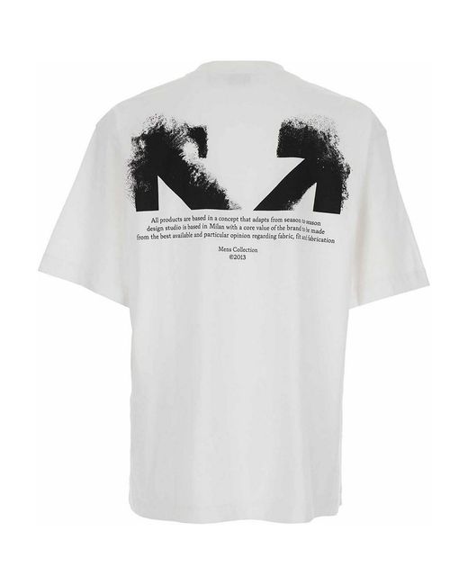 Off-White c/o Virgil Abloh White Crew-Necktshirt With Logo On Front And Back for men