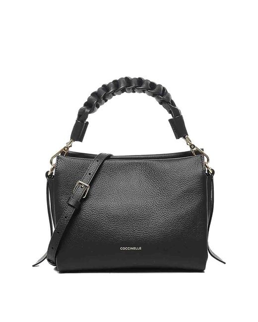 Coccinelle Black Handbag Double Grainy Leather
