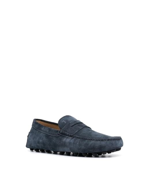 Tod's Blue Leather Slippers With Pebbles Sole for men