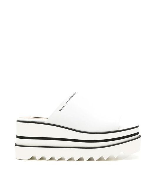 Stella McCartney White Platform Slip-On Mules