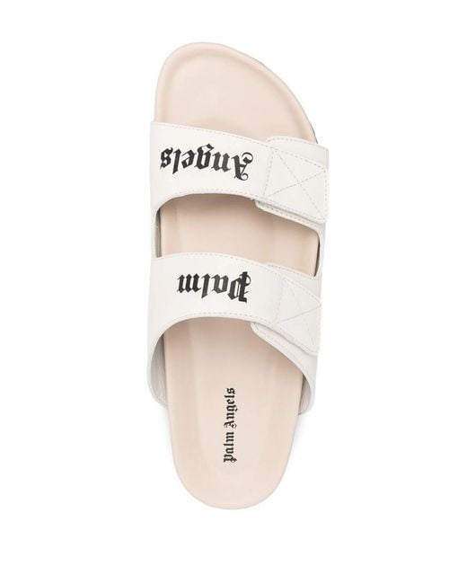 Palm Angels White Logo Sandals for men