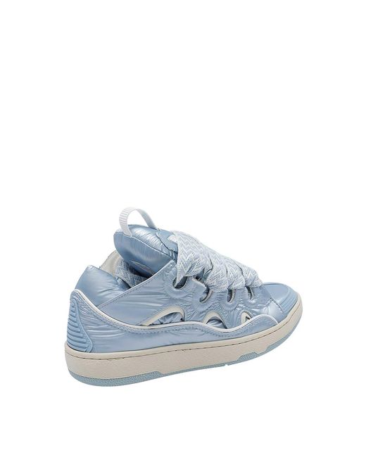 Lanvin Blue Light Nylon Curb Sneakers