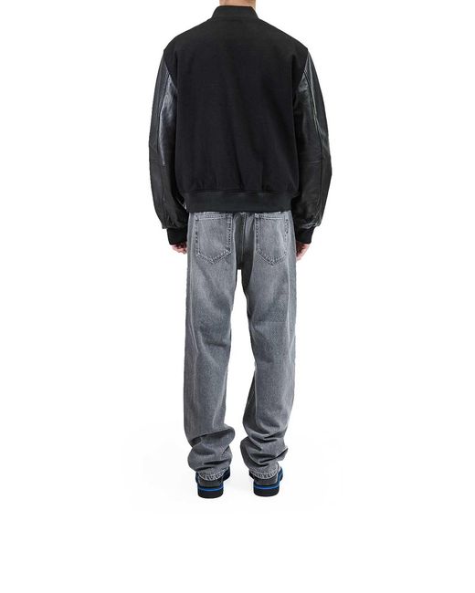 Just Cavalli Black Varsity Jacket for men