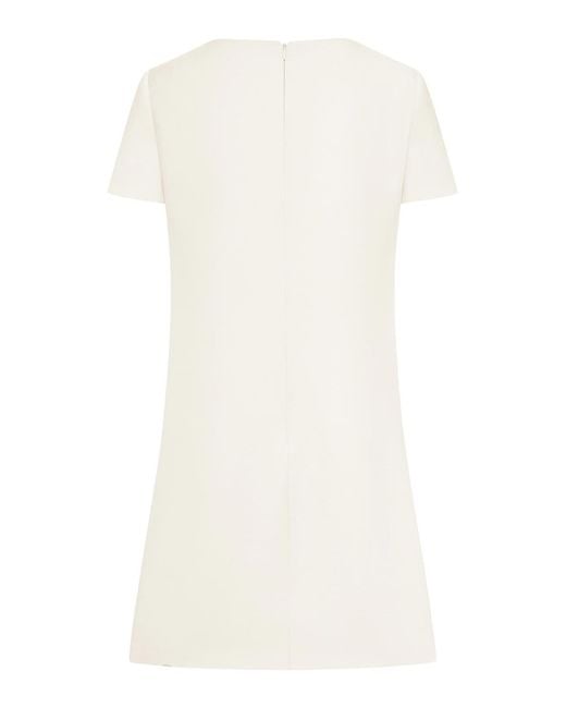 Valentino Garavani White Crepe Mini Dress With Bow Detail
