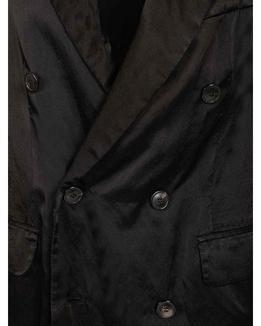 Dries Van Noten Black Double-Breasted Jacket for men