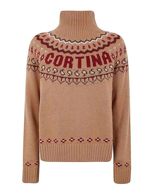 Mc2 Saint Barth Brown Meghan Nordic Box Sweater