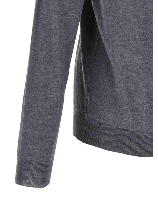 Zanone Gray Flexwool Wool Sweater for men