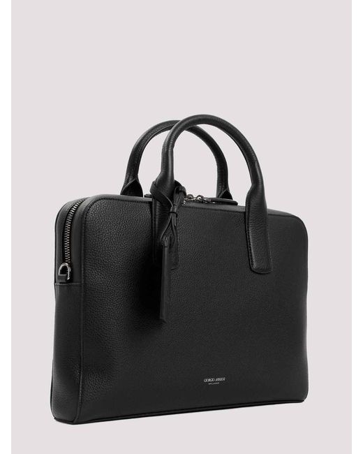 Giorgio Armani Black Briefcase Bag for men
