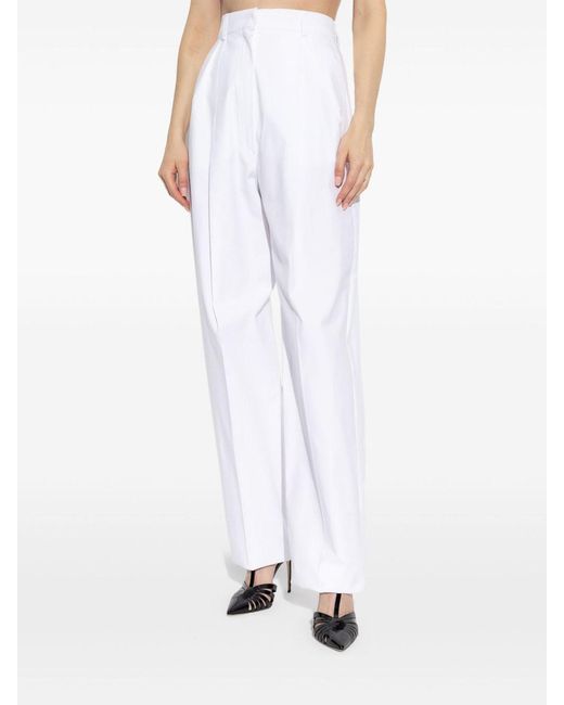 Sportmax White Cotton Trousers