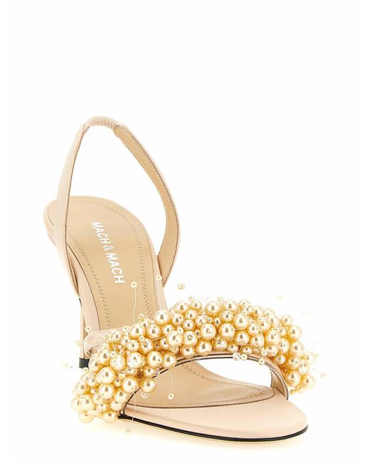 Mach & Mach Metallic 'Floating Pearl' Sandals