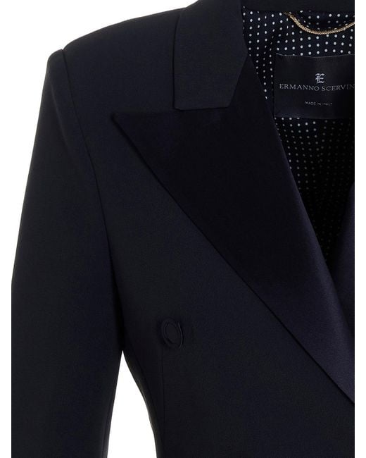 Ermanno Scervino Blue Double Breast Blazer Jacket