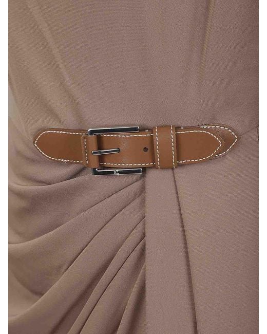 Ralph Lauren Brown Belt-Detail Midi Dress