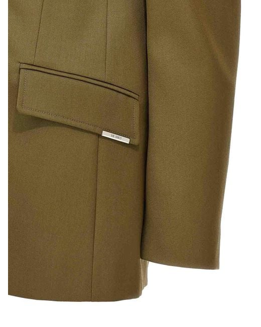 The Attico Green Maxi Shoulder Strap Blazer