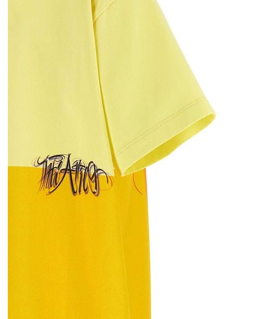 The Attico Yellow Graphic Crew Neck T-Shirt
