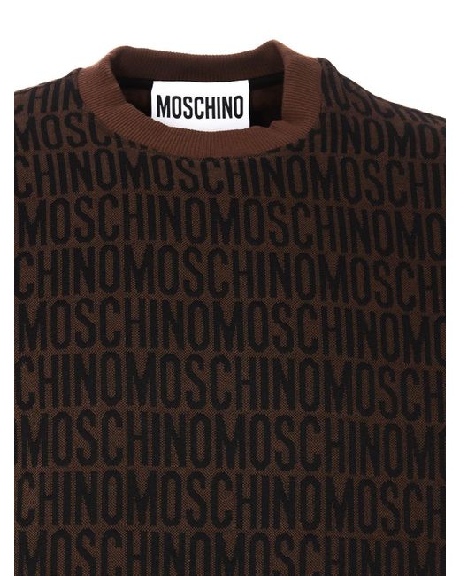 Moschino Black Monogram Crewneck for men