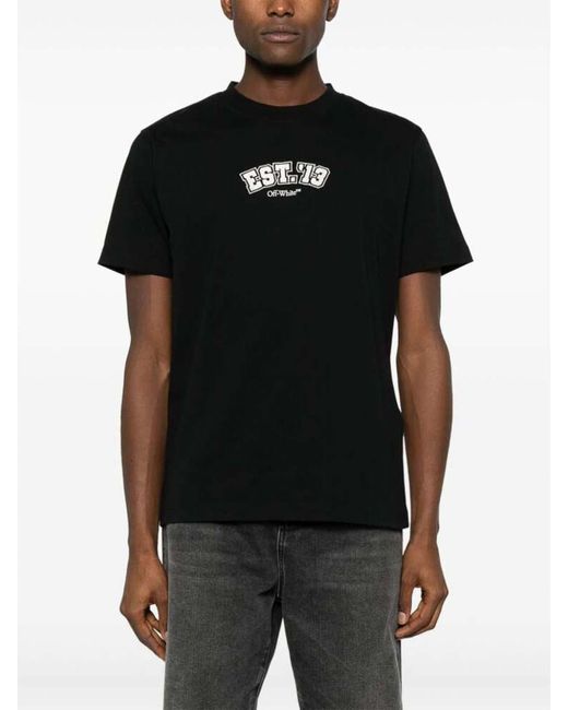 Off-White c/o Virgil Abloh Black Embroidered T-shirt for men