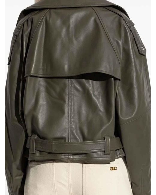 IRO Green Belted Leather Jacket