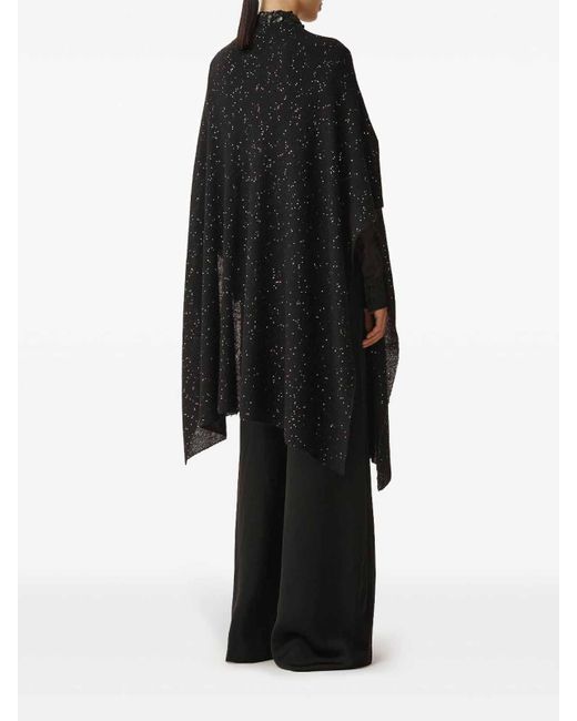 Fabiana Filippi Black Embroidered Sequin Cape