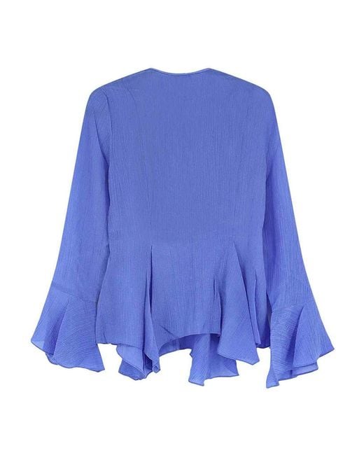 Polo Ralph Lauren Blue Buttoned Flared Blouse