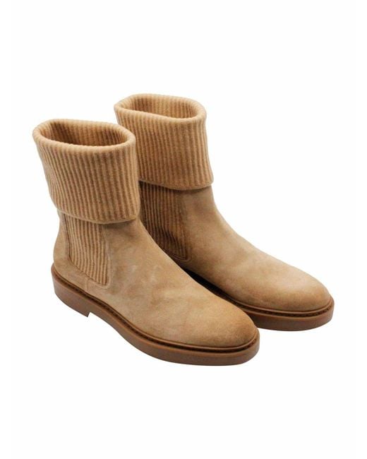 Santoni Natural Leather Boots