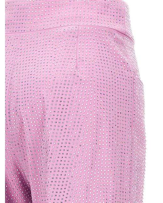 GIUSEPPE DI MORABITO Pink Cotton Pants With Crystals