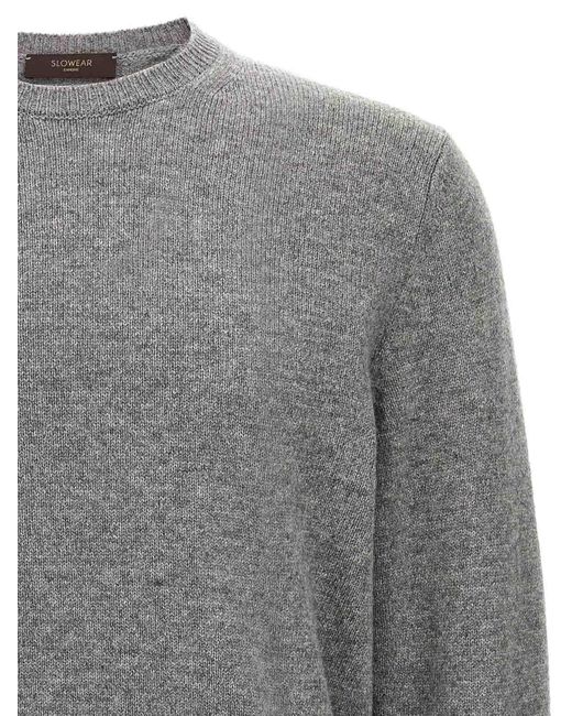 Zanone Gray Wool Sweater for men