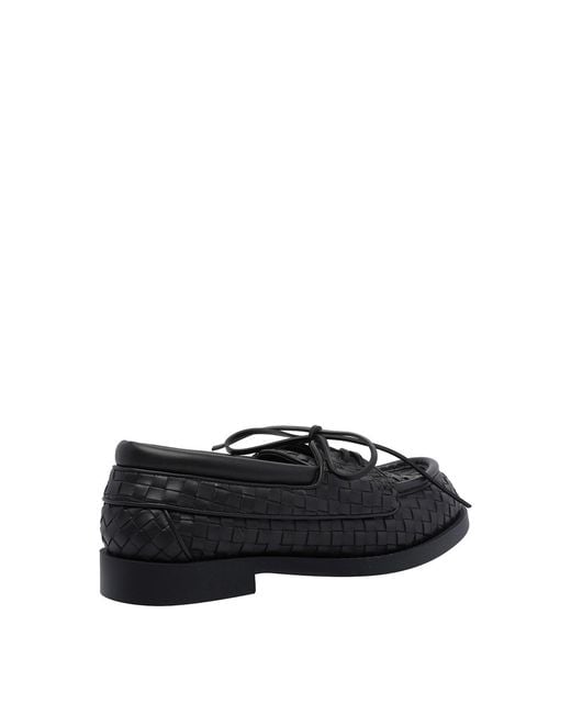 Bottega Veneta Black Espresso Pier Boat Shoes for men