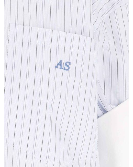 Acne White Short-Sleeved Button-Up Shirt