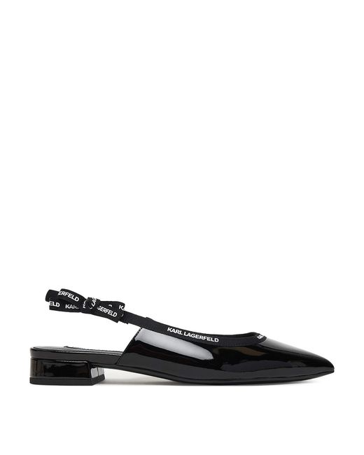 Karl Lagerfeld Black Kerrie Ribbon Sling Back