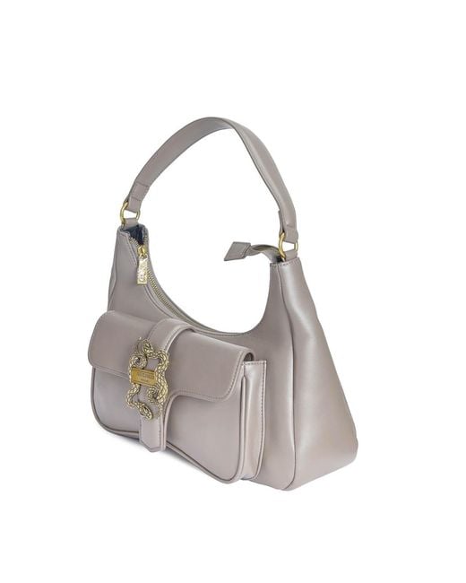 Just Cavalli Gray Iconic Snakes Bag