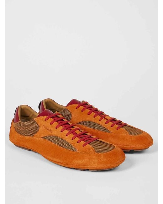 Paul Smith Orange Marini Suede Sneakers for men