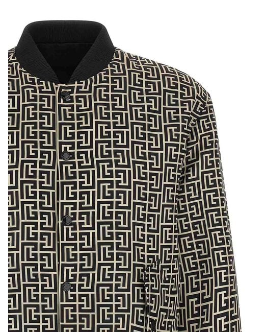 Balmain Gray Reversible Bomber Jacket for men