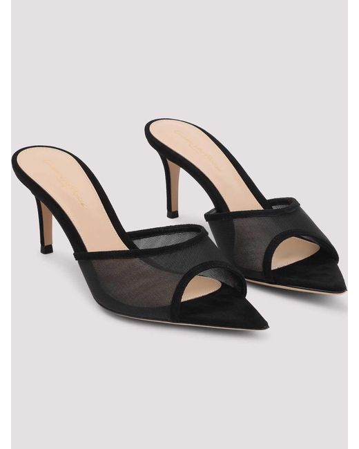 Gianvito Rossi Black Elle 70 Mules