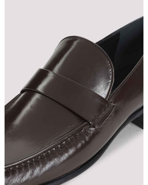 Phoebe Philo Gray Calf Leather Loafers