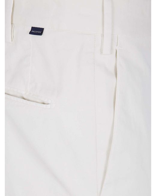 Incotex White Slim Fit Trousers for men