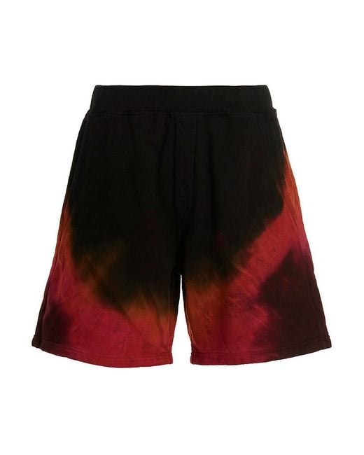 DSquared² Red Tie-Dye Bermuda Shorts for men