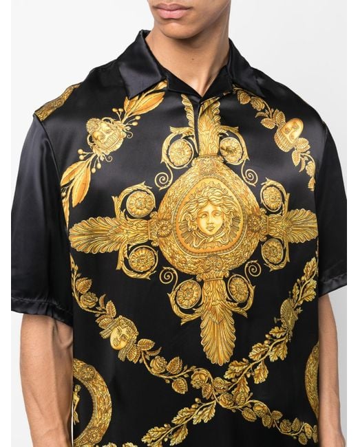 Versace Black Maschera Baroque Polo Shirt for men