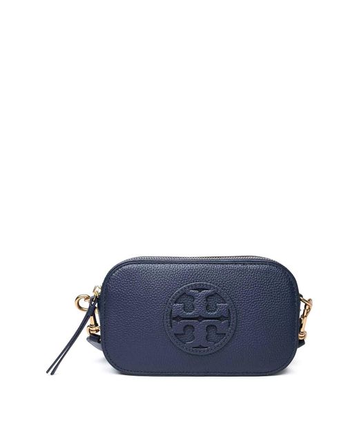 Tory Burch Blue Miller Mini Bag In Navy Leaher