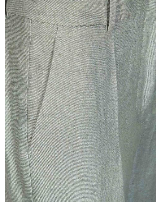 Incotex Green Arlys Linen Straight Lapel