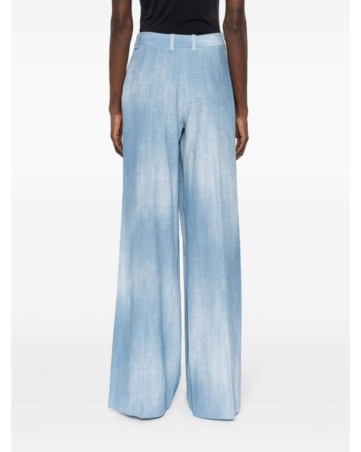 Ermanno Scervino Blue Printed Flared Trousers