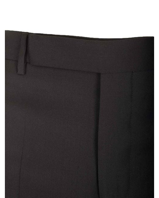 Rick Owens Black Straight Wool Trousers
