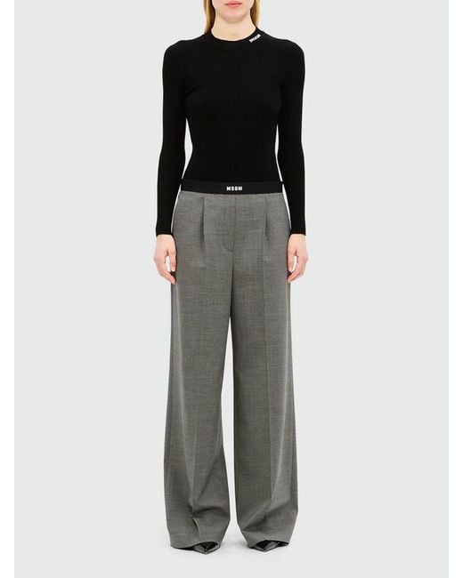 MSGM Gray Msgm Pantalone