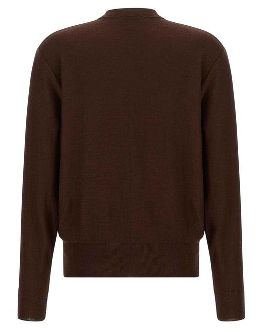 Lemaire Brown Trompe L'Oeil' Effect Cardigan