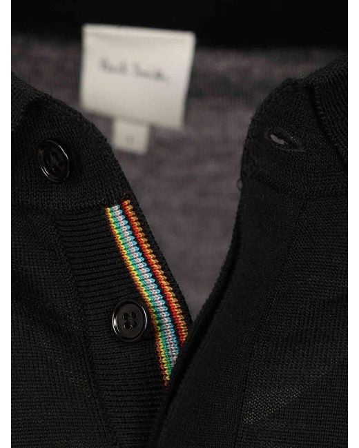 Paul Smith Black Long-Sleeved Polo Shirt for men