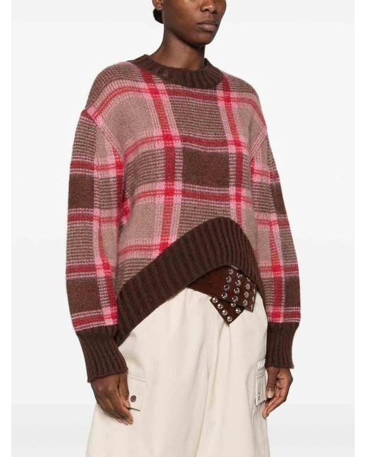 The Attico Red Wool And Mohair Crew-Neck Sweater