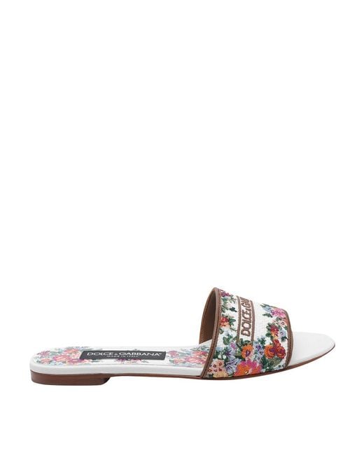 Dolce & Gabbana White Flat Shoes Sliders