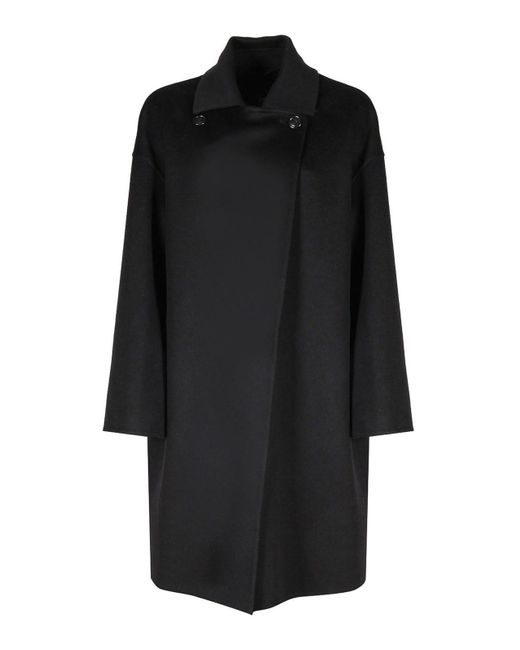Max Mara Black Angel Coat In Cashmere