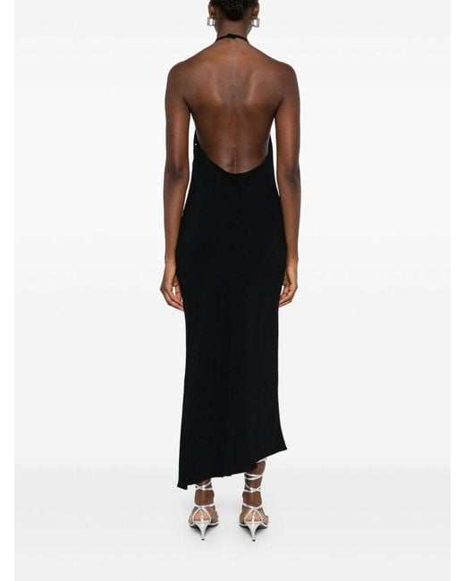 The Attico Black Halterneck Midi Dress
